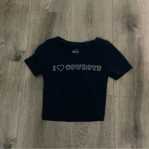I Love Cowboys Navy Blue Baby Tee